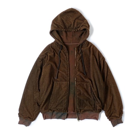 diidii | Reversible Double Raschel Hoodie (Brown) Natural Dye