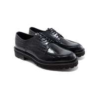 The Kenford Fineshoes | NEW CLASSIC U-MOC LACE UP SHOES (MENS/BLACK CROCODILE)