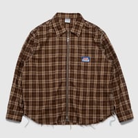 VICTORIA HK / PLAID ZIP SHIRT (BROWN)