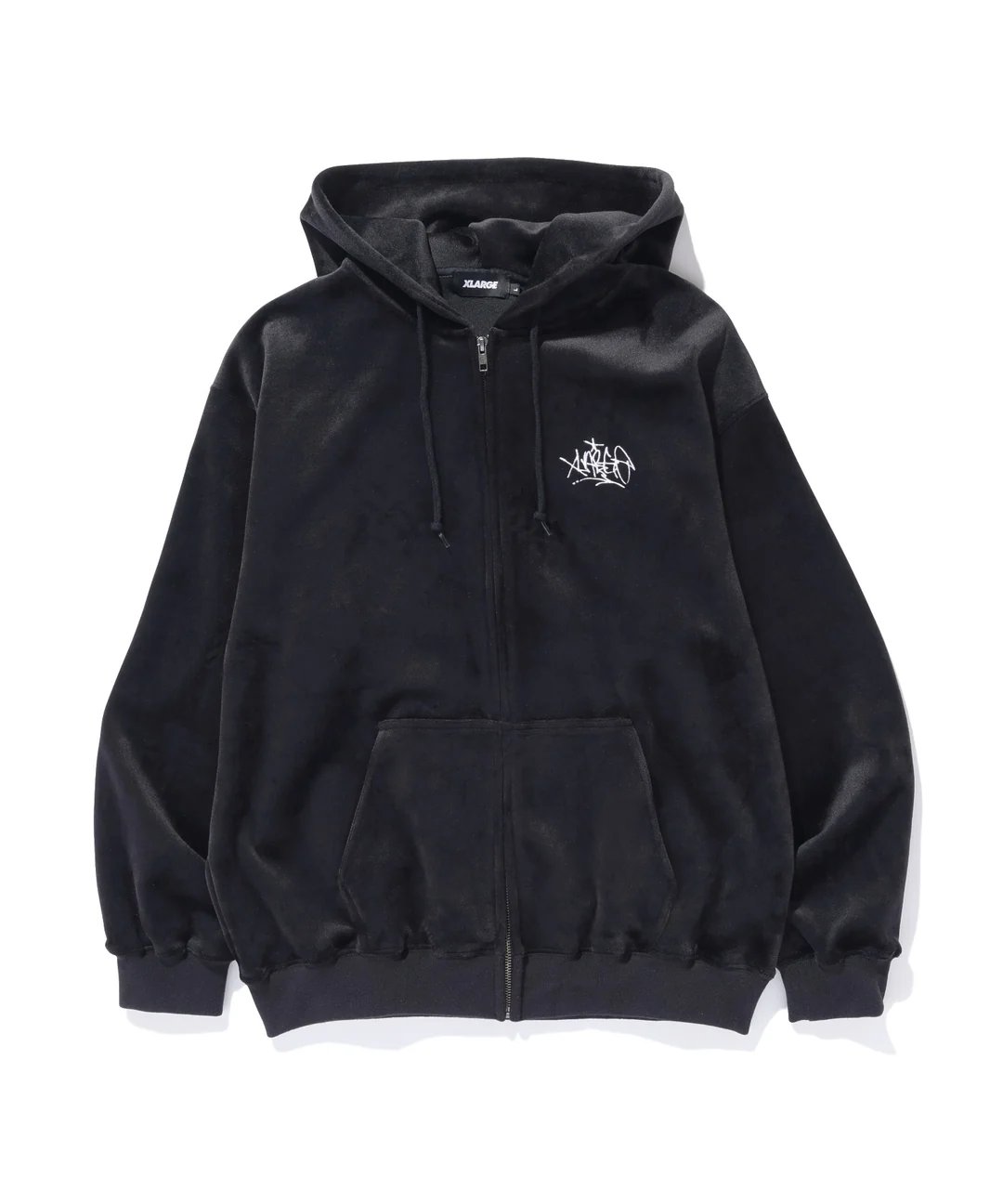 XLARGE | TAGGING VELOUR ZIP HOODIE(BLACK) | T.F