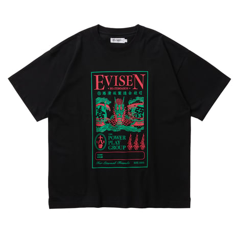 EVISEN SKATEBOARDSゑ®︎ | DRAGON LABEL TEE (Black)