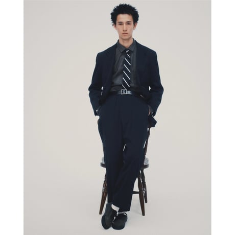 SEDAN ALL-PURPOSE| Micro Plaid Open Collar Shirt(Grey)