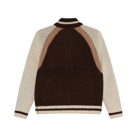 OBEY | AVEN ZIP UP SWEATER (BROWN MULTI)