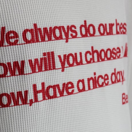 BE-SHARE | Have a nice day waffle L/S TEE(WHITE)