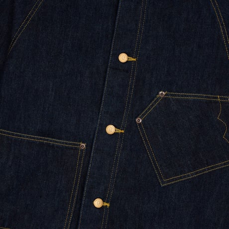 BRAIN DEAD | DENIM CROPPED ENGINEER JACKET (WASHED INDIGO)