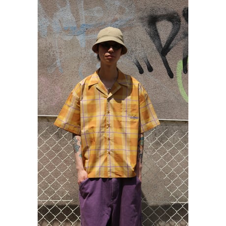 Sauras Being |  S/S ALOHA SHIRTS / CHECK (MUSTARD)