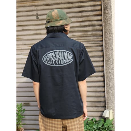 坩堝 (RUTSUBO) | Skull Camp Collar Shirt (Black)