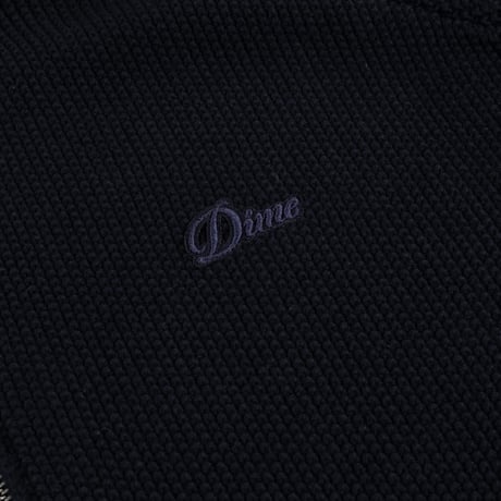 Dime / Knitted Pique Zip Sweater (Navy)