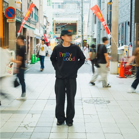 pretty good | Pre Crew Sweat -THE BE-SHARE Limited-  (BLACK)