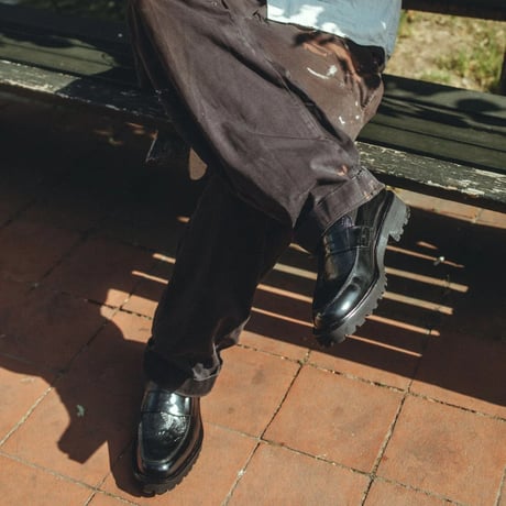 The Kenford Fineshoes |NEW CLASSIC COIN LOAFERS(MENS / BLACK BLACK PAISLEY)