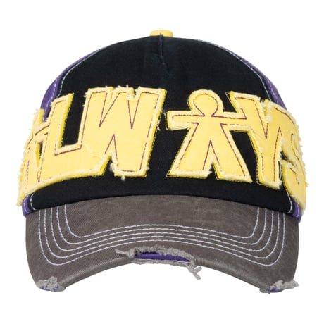 ADWYSD / 5-PANEL HUMAN LOGO CAP (PURPLE / BLACK / YELLOW)