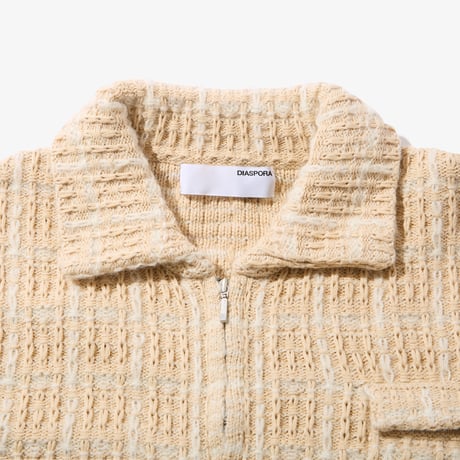 Diaspora skateboards / Tweed Knit Drizzler Jacket (Ivory)