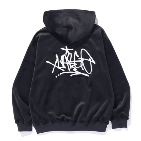 XLARGE | TAGGING VELOUR ZIP HOODIE(BLACK)