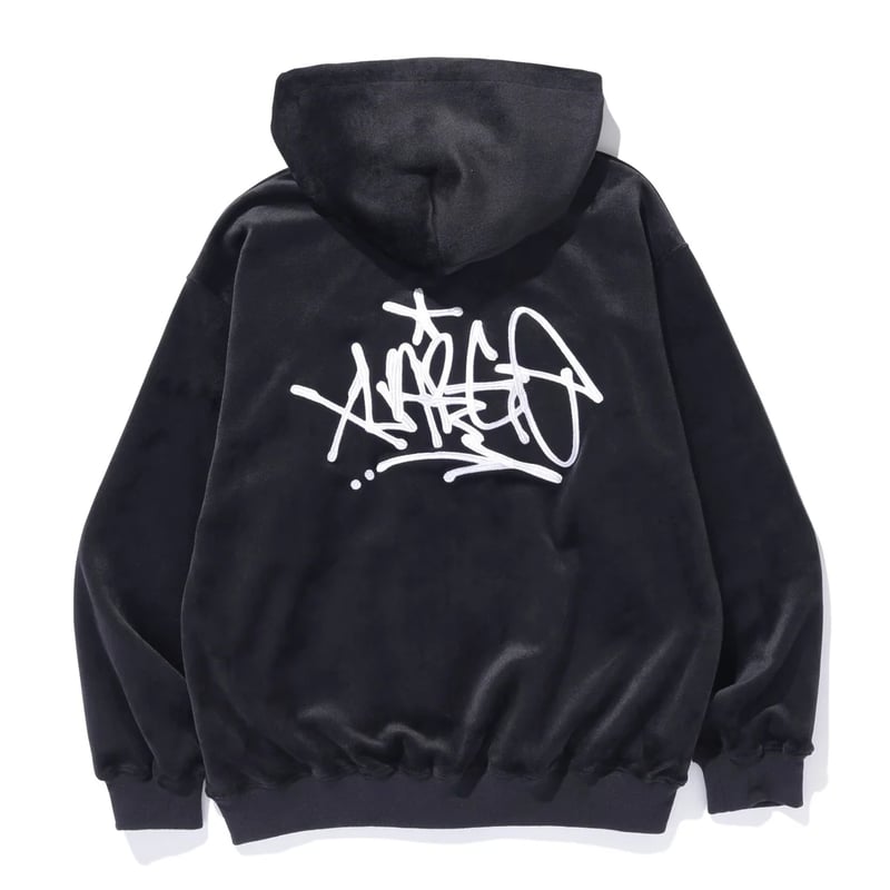 XLARGE | TAGGING VELOUR ZIP HOODIE(BLACK) | T.F