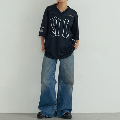 XLARGE | OLD ENGLISH FOOTBALL JERSEY(BLACK)