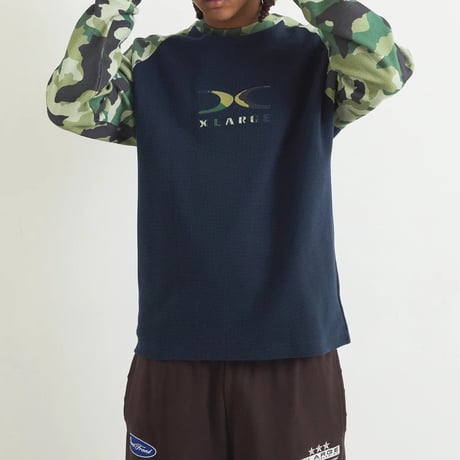 XLARGE | X LOGO RAGLAN L/S TEE(NAVY)