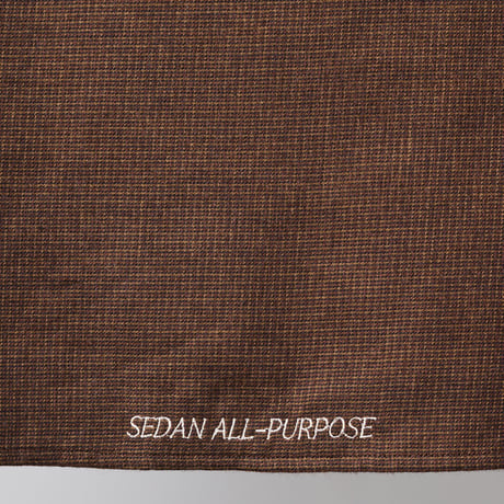 SEDAN ALL-PURPOSE| Micro Plaid Open Collar Shirt(Brown)