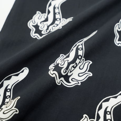 MIDNIGHT PAINTING SERVICE| On fire Tenugui (BLACK)
