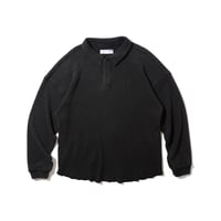 Diaspora skateboards / Waffle L/S Polo (Black)
