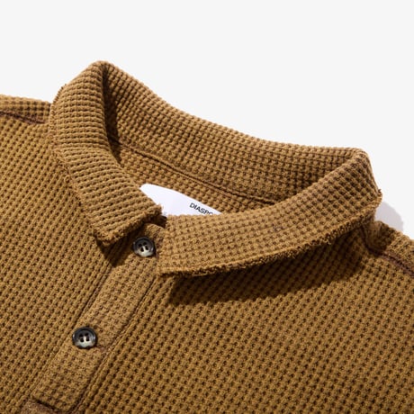 Diaspora skateboards / Waffle L/S Polo (Brown)