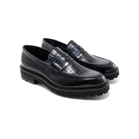 The Kenford Fineshoes |NEW CLASSIC COIN LOAFERS(MENS / BLACK BLACK CROCODILE)