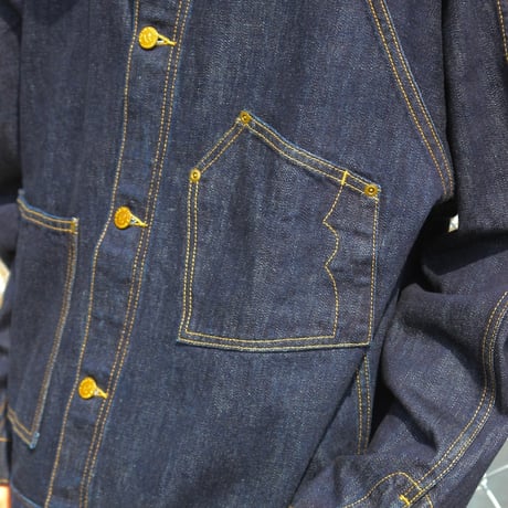 BRAIN DEAD | DENIM CROPPED ENGINEER JACKET (WASHED INDIGO)