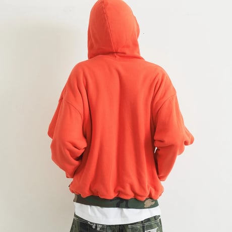 XLARGE | REVERSIBLE CAMO ZIP HOODED SWEATSHIRT(ORANGE)