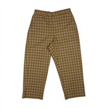 坩堝 (RUTSUBO) | MADRAS THECK MODERN WIDE EASY TROUSERS(BROWN)