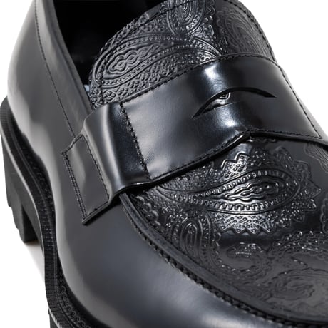 The Kenford Fineshoes |NEW CLASSIC COIN LOAFERS(MENS / BLACK BLACK PAISLEY)
