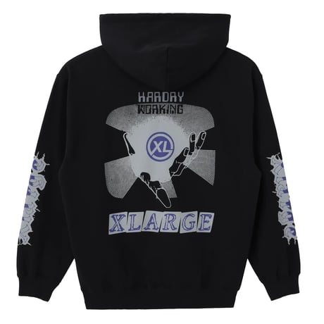 XLARGE | MULTI LOGO ZIP HOODED SWEATSHIRT(BLACK)