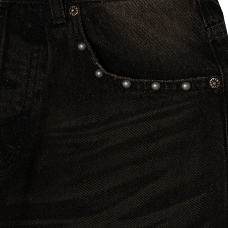 OBEY | STUDDED BOXCAR STRAIGHT LEG DENIM (BLACK RUST WASH)