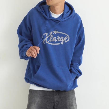 XLARGE | RHINESTONE STAR PULLOVER HOODED SWEATSHIRT(BLUE)