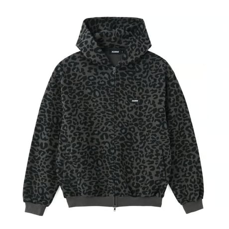 XLARGE | LEOPARD ZIP HOODED SWEATSHIRT(CHARCOAL)