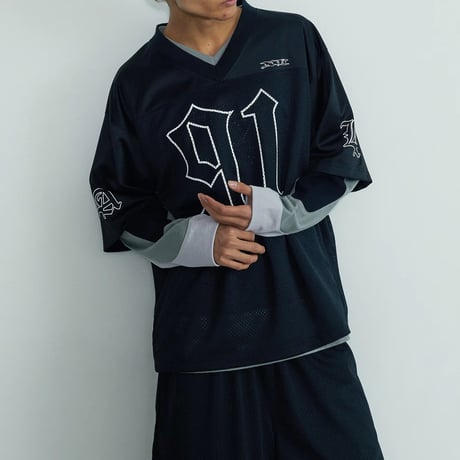 XLARGE | OLD ENGLISH FOOTBALL JERSEY(BLACK)