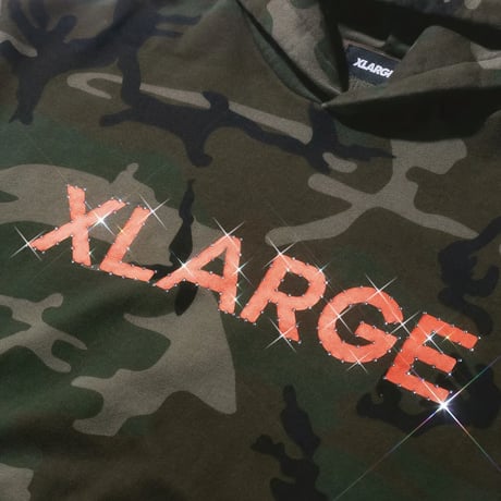 XLARGE | RHINESTONE PULLOVER HOODED SWEATSHIRT(CAMO)