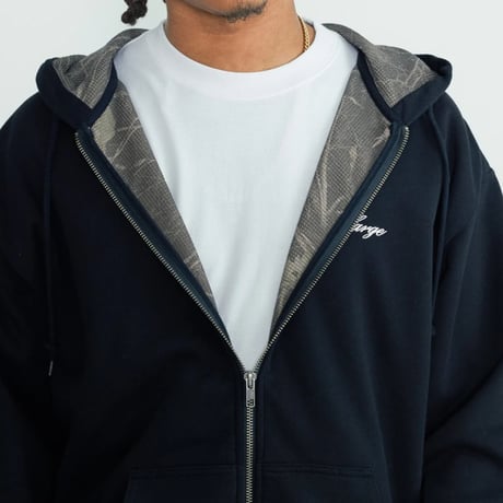 XLARGE | DOUBLE LAYERED ZIP HOODED SWEATSHIRT(BLACK)