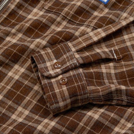 VICTORIA HK / PLAID ZIP SHIRT (BROWN)