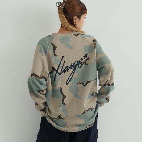 XLARGE | WAFFLE RAGLAN TOP(CAMO)