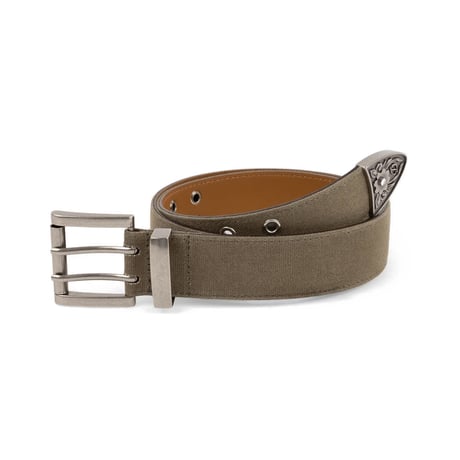 Dime / Waxed Canvas Belt (Brown/Olive)