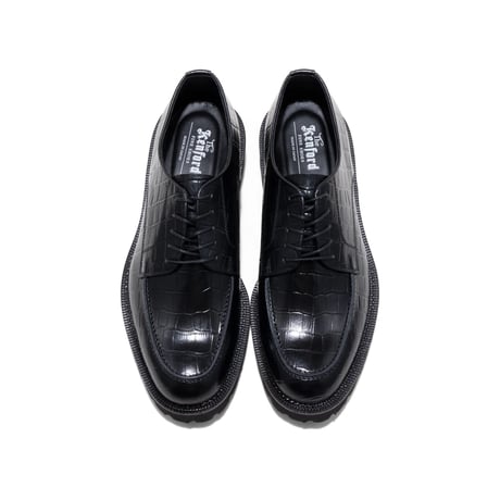 The Kenford Fineshoes | NEW CLASSIC U-MOC LACE UP SHOES (MENS/BLACK CROCODILE)