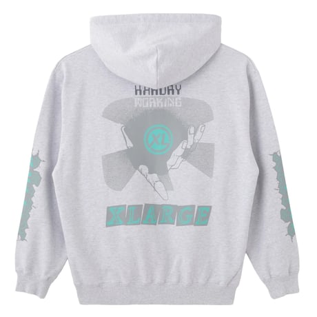 XLARGE | MULTI LOGO ZIP HOODED SWEATSHIRT(ASH)