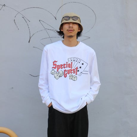 SPECIAL GUEST K.K.| Casino Logo L/S Tee (White)