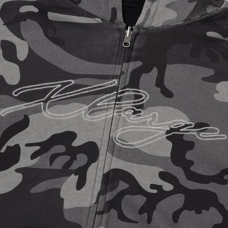 XLARGE | REVERSIBLE CAMO ZIP HOODED SWEATSHIRT(BLACK)