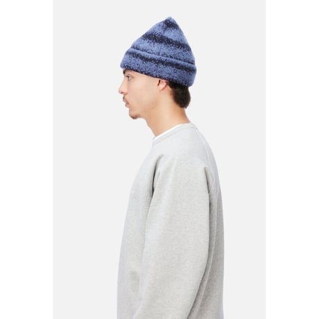 Dime / Mohair Striped Beanie (Blue)
