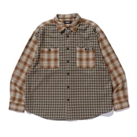 XLARGE | PLAID PANEL L/S SHIRT(BROWN)