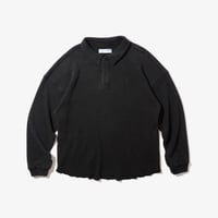Diaspora skateboards / Waffle L/S Polo (Black)