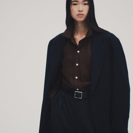 SEDAN ALL-PURPOSE| Micro Plaid Open Collar Shirt(Brown)