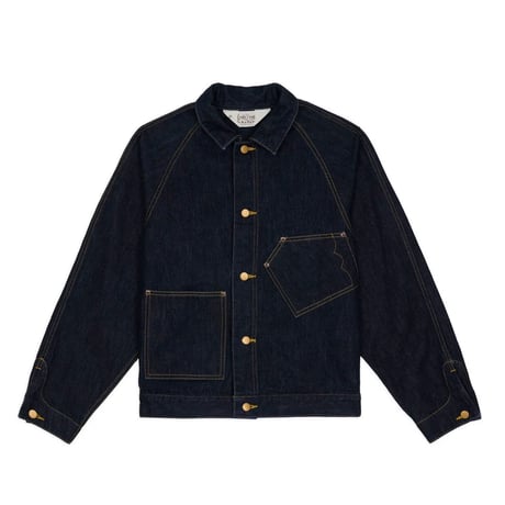 BRAIN DEAD | DENIM CROPPED ENGINEER JACKET (WASHED INDIGO)