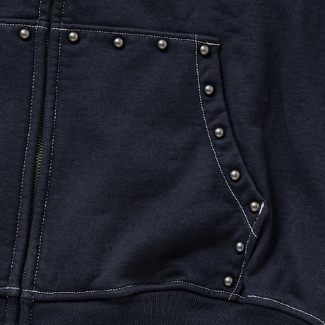 SPECIAL GUEST K.K.| Face Logo Studded Zip Hoodie (Navy)