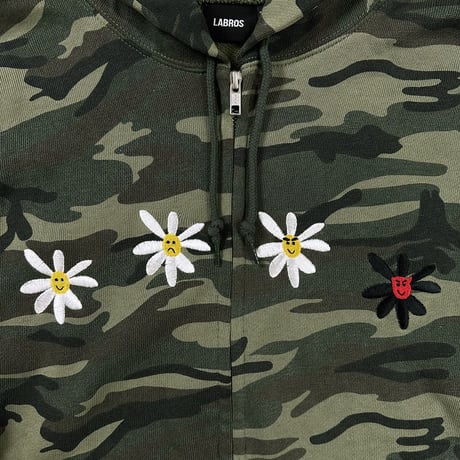LABROS / 4 Daisy Camo Zip Up Hoodie (Camo)